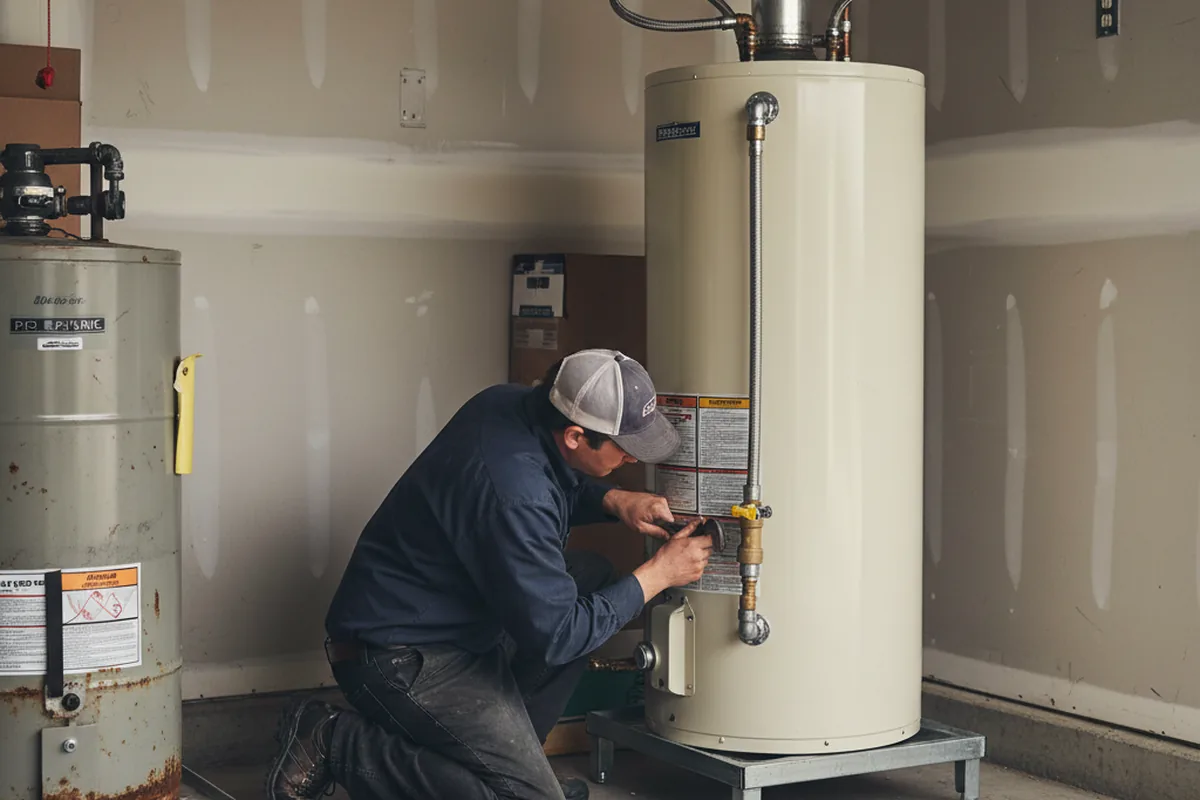 Water heater and shutoff valve replacement in Camden